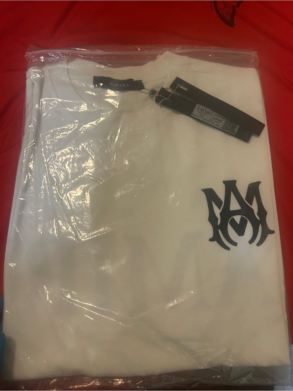 AMIRI White T-Shirt with Black Back Logo - Picture 5 of 5